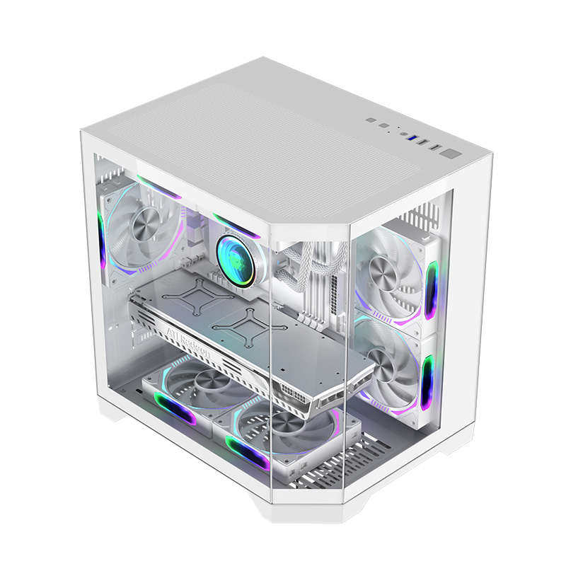 玩嘉 梦想家mini海景房无立柱鱼缸机箱电脑机箱M-atx 240水冷机箱