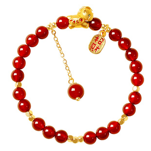 宫里上新红玛瑙手串女款马年本命年手链小马红色生日新年礼物女生