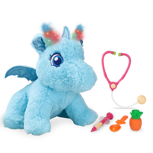 takmay玩具照顾生病的小飞龙男孩女孩儿童娃娃电子毛绒独角兽玩具