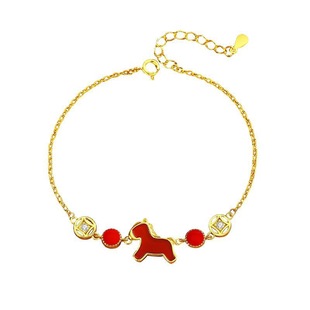 马年925银本命年马上有钱项链手链百搭轻奢款学生简约搭配饰品