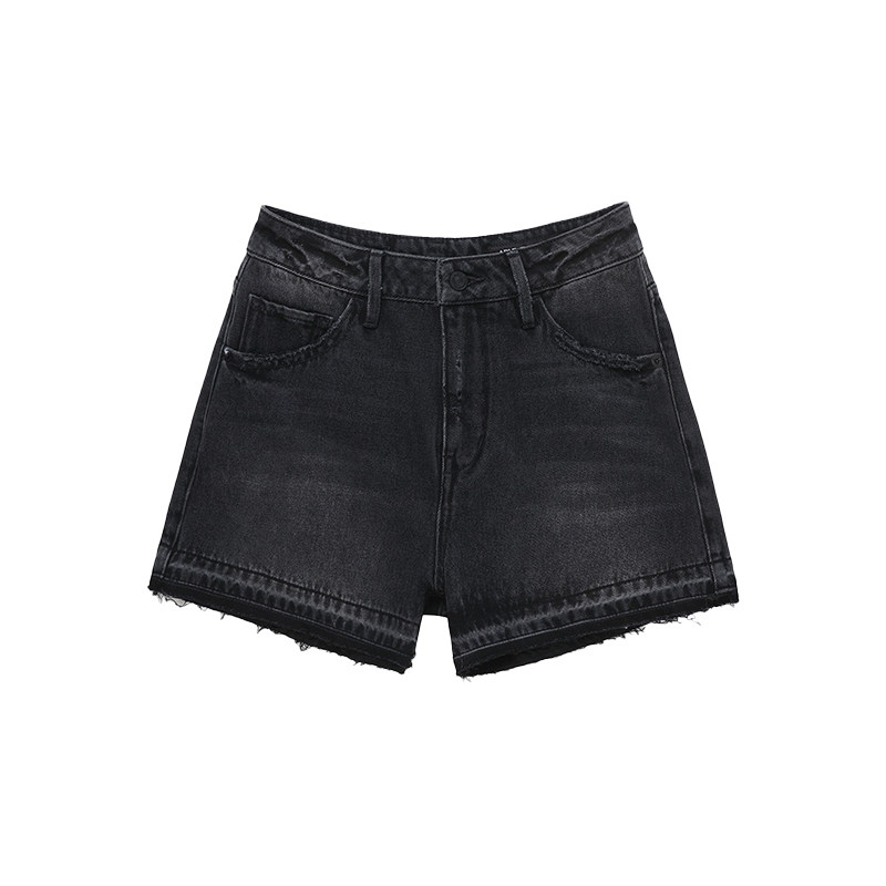 ABLE JEANS夏季新款女士时尚潮流高腰毛边牛仔短裤休闲五分裤