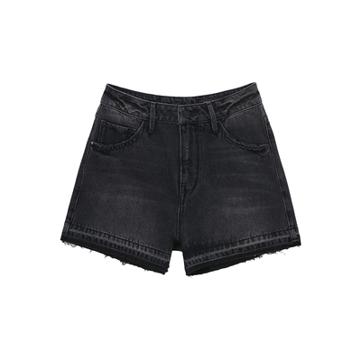 ABLE JEANS夏季新款女士时尚潮流高腰毛边牛仔短裤休闲五分裤
