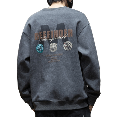 希越美式印花卫衣加绒加厚