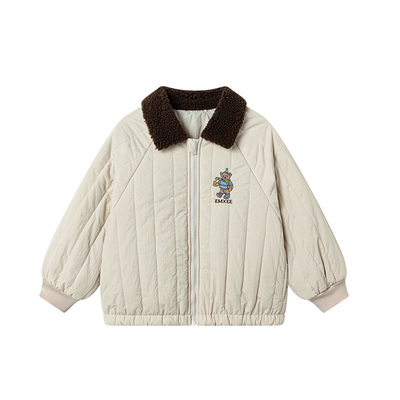 嫚熙童装儿童夹棉外套2026秋冬加厚保暖棉服男女童棒球服三防夹克