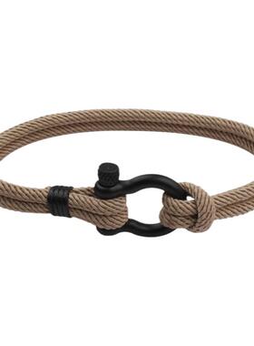 手链男生新品不锈钢弓形扣时尚沙滩米兰线手绳马卡龙学生情侣手环