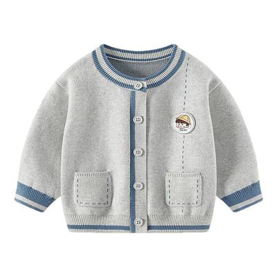 婴儿毛衣宝宝加绒加厚针织开衫
