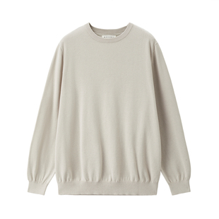 佐丹奴针织衫男春季新款精梳纯棉纯色圆领套头针织打底衫18055610