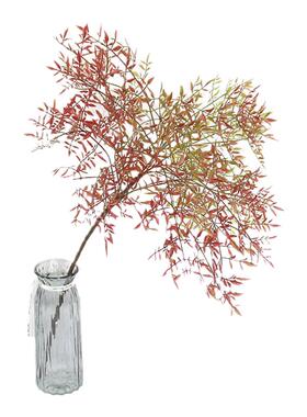 仿真绿色植物南天竹假花绿叶树枝家居样板房客厅花艺装饰摆件婚庆