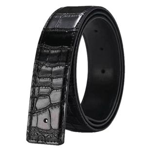 不带头腰带男真皮3.8头层牛皮鳄鱼纹无头皮带打眼3.3没扣裤带条