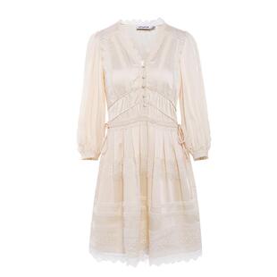 self-portrait 白月光蕾丝边松驰度假海边度假收腰宽松春夏连衣裙