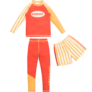 泳衣男童12岁儿童游泳衣a类夏青少年中大童分体长袖防晒男孩泳装