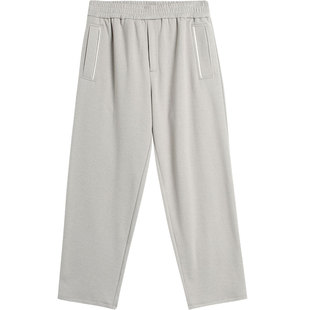 EHE男装肌理感面料撞色口袋阔腿松紧腰时尚百搭休闲裤男春夏新款