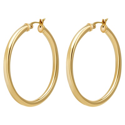 LaPomellia-18k金耳环素圈高级感小众设计师耳饰k金耳圈新年礼物