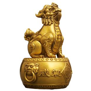 黄铜望天吼朝天吼入门玄关装饰寓意好的摆件高级感小众家居饰品