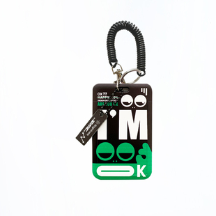 emo原创I'M-OK小青蛙卡套抽拉便携卡套地铁食堂门禁学生证件收纳