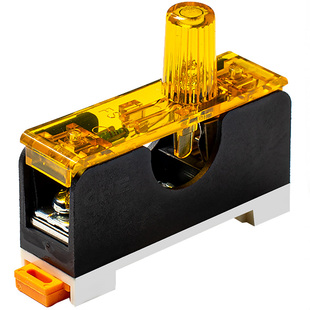 CHE直流熔断器底座FS-101快速保险座24V导轨带灯1A/10A保险丝座