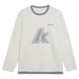 kawasaki川崎羽毛球服秋冬长袖卫衣男女款休闲运动圆领上衣