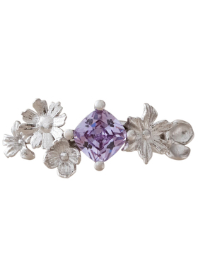 DifferentYoung紫色锆石繁花开口新中式戒指女s925纯银可调节礼物