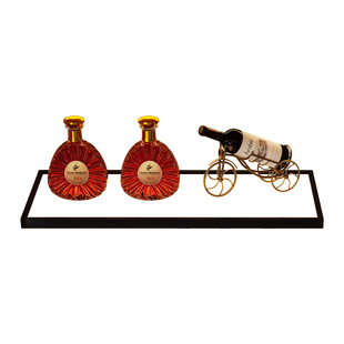 定制玻璃层板酒柜悬挂超白钢化葡萄酒红酒架轻奢金属陈列展示架子