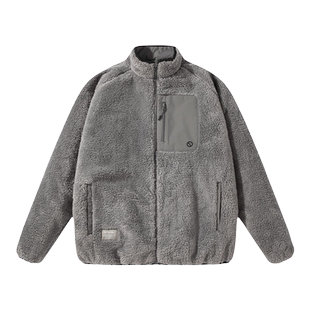 outdoor products秋冬新款男式仿羊羔绒外套抓绒户外休闲两面穿