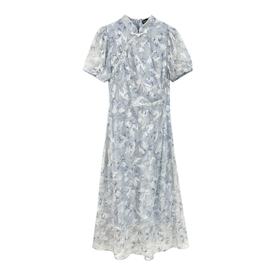 JKJS【遥相望】新中式改良旗袍裙夏季2025新款女国风气质长裙