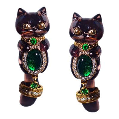 元术乐之ysoo植绒小猫纯银耳钉