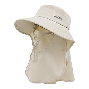 全方位遮阳帽女防紫外线夏季骑车全脸防晒面罩护颈帽子一体太阳帽