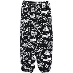 儿童人造棉防蚊裤夏季大人宝宝棉绸家居睡裤男童女童薄款灯笼裤