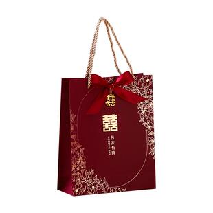 结婚专用喜糖手提袋子订婚伴手礼盒喜糖盒婚礼糖果盒空盒礼品包装