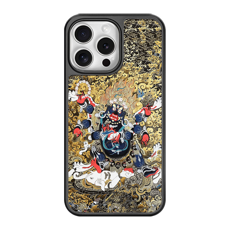 适用于苹果iphone16promax磁吸手机壳15plus男magsafe女14五色财神庇佑十二生肖唐卡13超薄全包保护套12新款