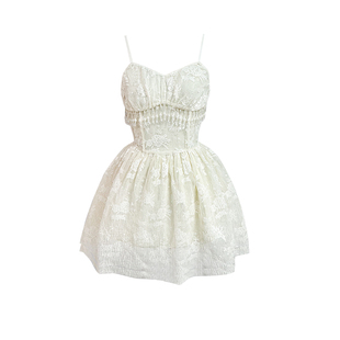 SainteYunne上与原创【孟子义同款】贵气珠链蓬蓬短裙连衣裙LQ537