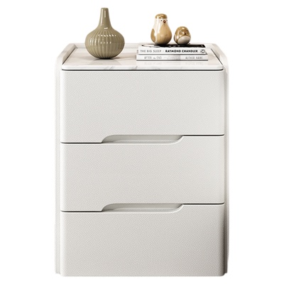 高级感全实木床头柜2025新款现代简约轻奢风床边柜猫爪皮储物柜子