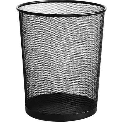 得力办公室厨房客厅金属无盖纸篓