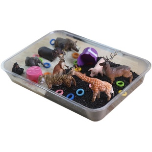 感官游戏透明盆蒙氏创意儿童感官盆益智玩具蒙特梭利早教自制游戏