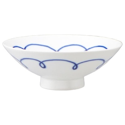 日本佐见烧白山森陶碗平瓷碗