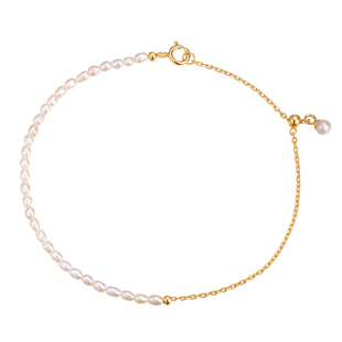 小米珠淡水珍珠手链女S925银 ins小众设计天然珍珠银精致细巴洛克