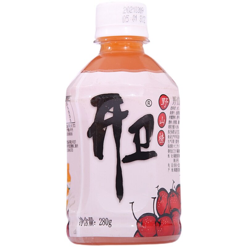 开卫山楂汁280g瓶整箱果肉饮料