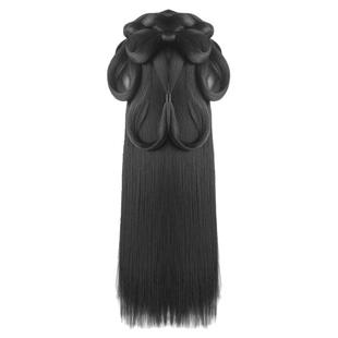 儿童汉服头饰古装假发一体式女童战国袍古风盘发发髻明制发饰发包