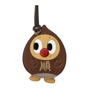 finger studio指作 达摩栗子麻将原创可爱车挂挂件手工真皮lv包挂