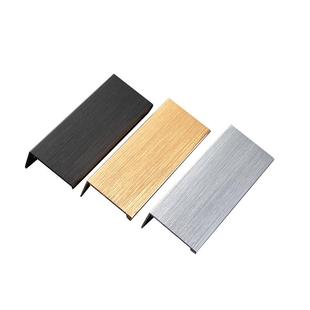 衣柜门隐形拉手现代简约抽屉柜门收边条加长拉丝金门把柄黑色极简