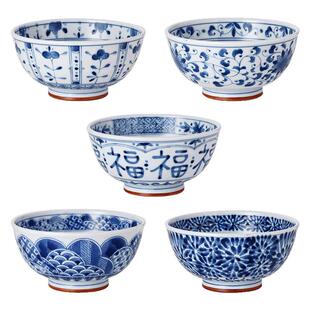蓝凛堂碗日式青花陶瓷碗餐具家用大号面碗饭碗日本进口吃面大碗