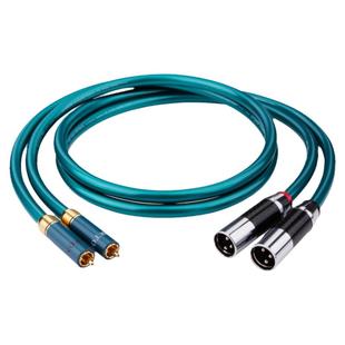 8N单晶铜音频线RCA转XLR平衡线av莲花头转卡侬公母调音台连