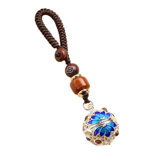 楞严咒吊坠景泰蓝复古风中国风汉服配饰手机挂件汽车钥匙扣可打开