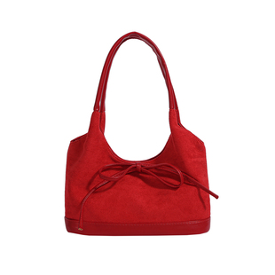 复古麂皮绒手提菜篮包包女2025秋冬新款潮时尚韩国托特包大容量包