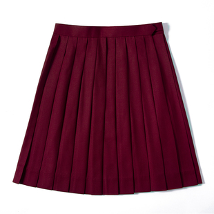 中牌制服馆新年红色纯色短裙JK制服秋季基础款学院风学生校服