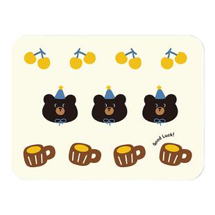 小熊中古风高级感皮革西餐垫防油免洗吧台桌垫防水垫隔热垫杯盘垫