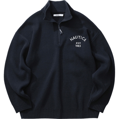 nauticawhitesail半开襟毛衣