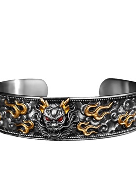 精工十二生肖纯银手镯复古国潮