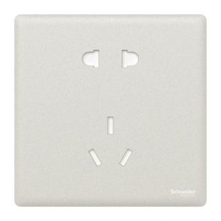 施耐德开关插座面板家用16a一开五孔86型插座珍铂质感系列珊瑚白