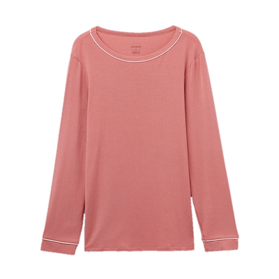 睡衣女莫代尔舒适圆领长袖家居